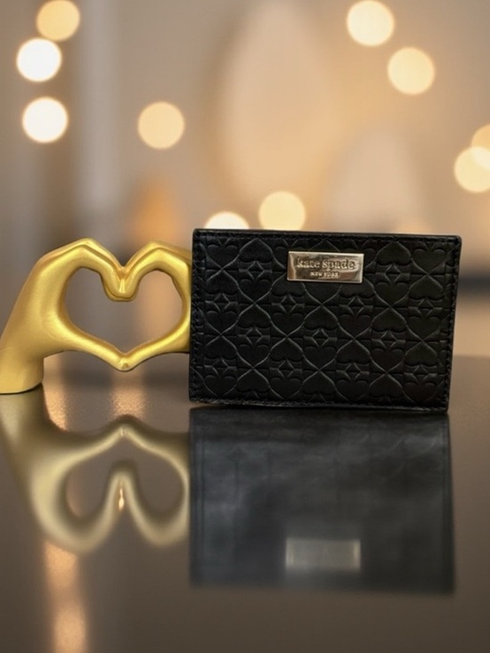 kate spade Handbags - kate spade Black Quilted Card Holder with Gold Logo Plate